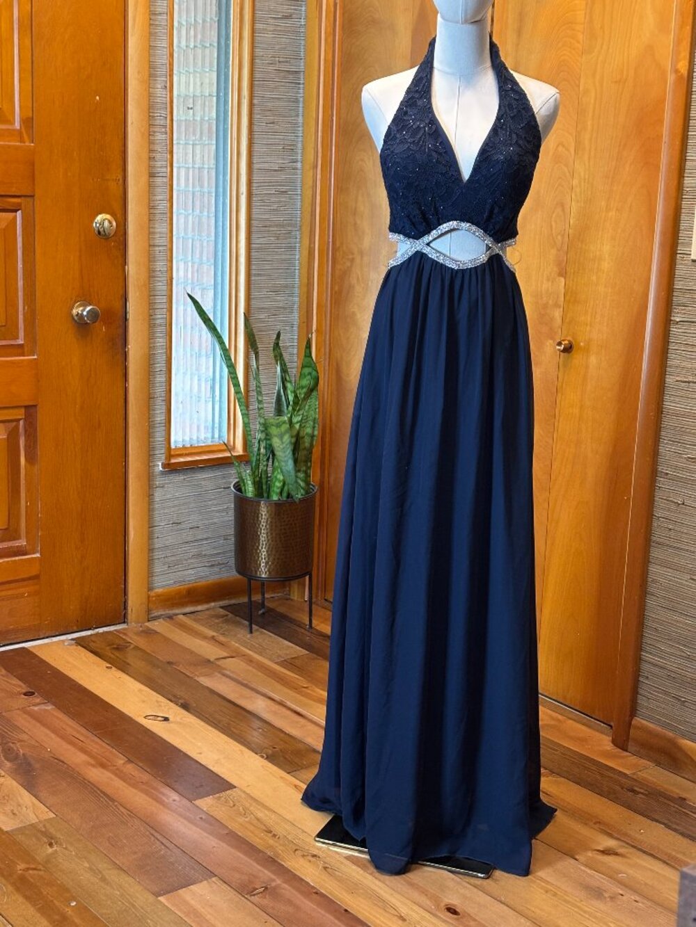 Navy Blue Evening Gown by Speechless